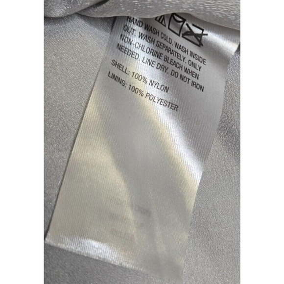 Metallic Bomber Jacket 14 Silver Hoodie Chromecore Rave Festival Futuristic Y2K - Picture 8 of 8